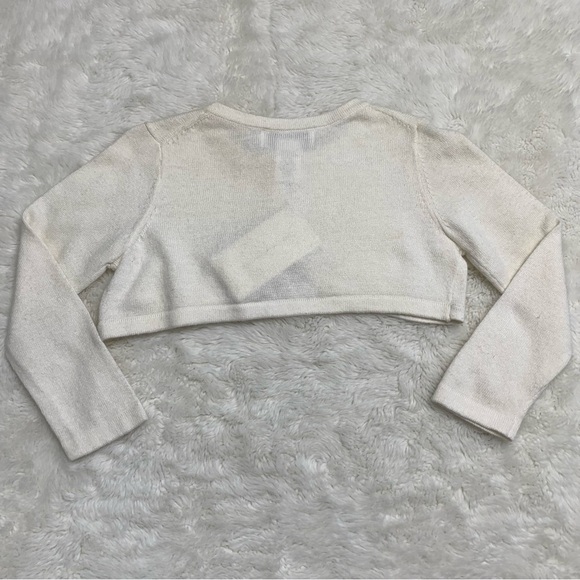 New Janie and Jack Special Occasion Girl's White Cropped Cardigan 18-24 Months - Picture 2 of 10